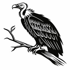 vulture black silhouette icon vector