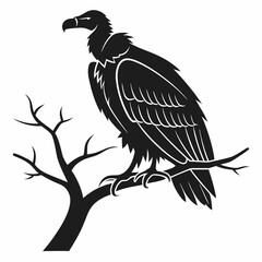 vulture black silhouette icon vector