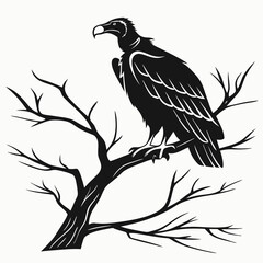 vulture black silhouette icon vector
