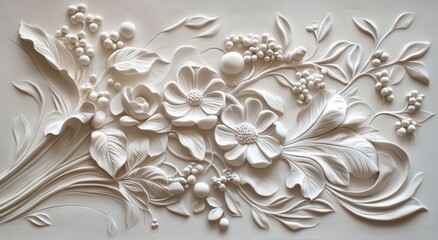Decorative plaster boho panel ideal for vintage-style wall finishes.