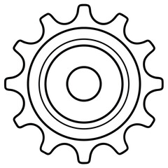 Gear Line Art Vector
