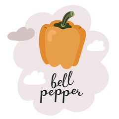 Cartoon vector illustration of a sweet pepper, symbolizing vibrant flavor, health benefits, and the natural goodness of fresh produce.