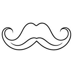 Handlebar Mustache Line Art Vector
