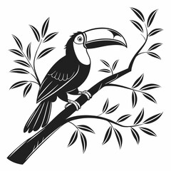 toucan black silhouette icon vector