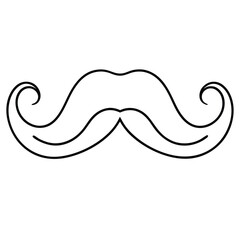 Handlebar Mustache Line Art Vector