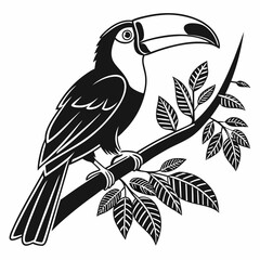 toucan black silhouette icon vector