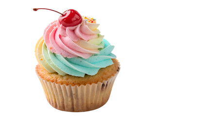 cupcake isolated on transparent white background.