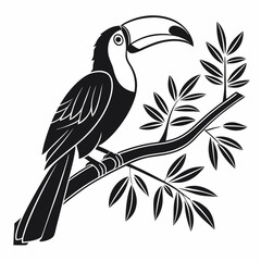 toucan black silhouette icon vector
