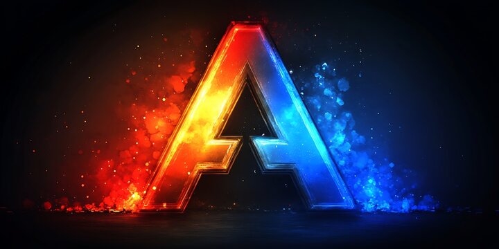 Fiery and icy letter A. - Powered by Adobe
