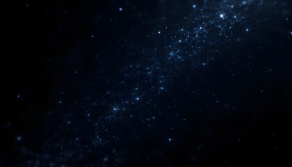 The abstract polygonal space low poly dark background is created with a complex network of connecting dots and lines