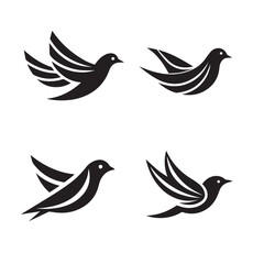Fototapeta premium Silhouette set of birds