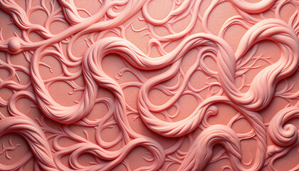 Fototapeta premium Textured pink abstract design, flowing organic patterns, visual harmony