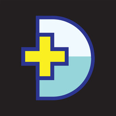 Obraz premium simple medical logo with initial letter d