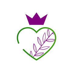 Love and crown logo design