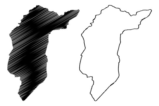 Central Darfur state (Republic of the Sudan, North Sudan) map vector illustration, scribble sketch Central Darfur map