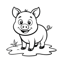 🐷 Playful Cartoon Piglet 🎨 | Fun Farm Character Design for Print