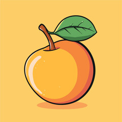 cartoon Apricot no details solid background