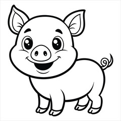 Ado🐷 Cute Cartoon Piglet Illustration 🖍 | Funny Farm Character Designbe Illustrator Artwork