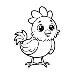 Cartoon bird character with feathers, cute baby chicken, and egg on a farm, fun and colorful vector illustration in yellow and blue, isolated design, perfect for nature and poultry icons