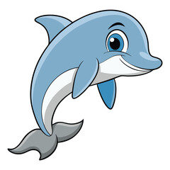 Fototapeta premium 🐬 Cute Dolphin Coloring Book Pages 🎨 | Perfect for Young Artists
