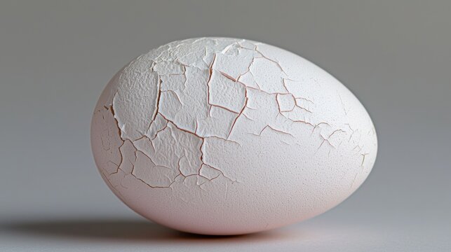Fragile Eggshell with Cracks Close-Up for Easter Egg Decoration Project