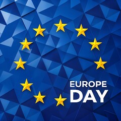 Europe Day celebration background banner template design.