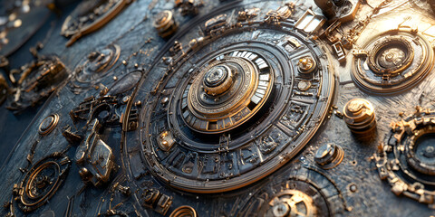 Steampunk Mechanical Orb with Gears and Intricate Details

