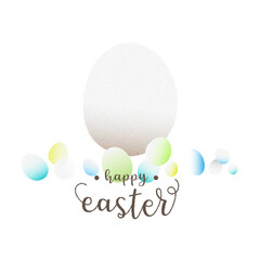 イースター復活祭　ブルー　パステルカラーの卵　コピースペースのあるカード　ベクターイラスト