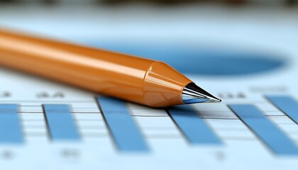 Fototapeta premium Pen on Financial Charts.