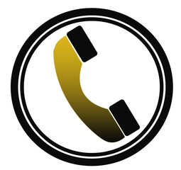 Round orange gradient telephone PNG icon