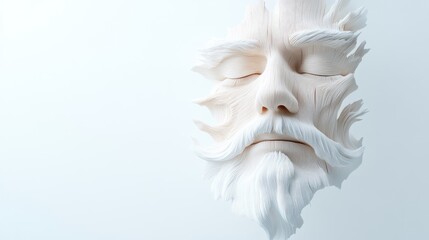 Abstract face,  aged,  peaceful expression.  Organic, sculpted