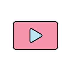 Minimalist Play Button Icon Vector