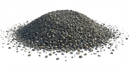 Pile of gravel isolated on a white background  