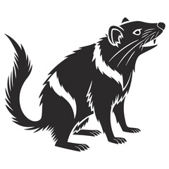 Tasmanian devil black silhouette icon vector