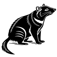 Tasmanian devil black silhouette icon vector