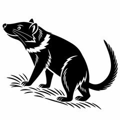 Tasmanian devil black silhouette icon vector