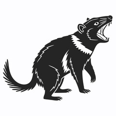 Tasmanian devil black silhouette icon vector