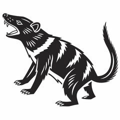Tasmanian devil black silhouette icon vector