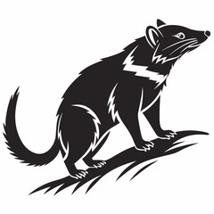 Tasmanian devil black silhouette icon vector