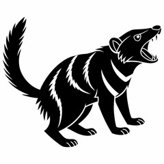 Tasmanian devil black silhouette icon vector