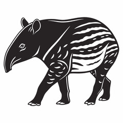 Tapir black silhouette icon vector