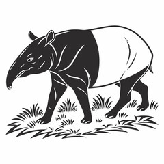 tapir black silhouette icon vector