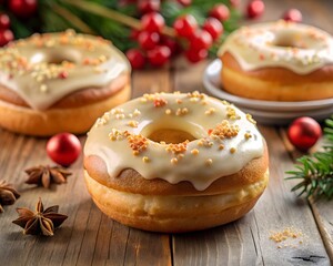 donut, food, snack, cake, baked