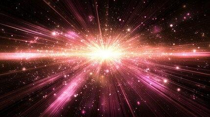 Naklejka premium Witness a captivating cosmic explosion of color and energy with swirling particles.