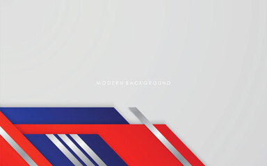 Illustration vector graphic of abstract background blue and red gradients with white color overlap layers modern