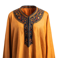Ornate Orange Embroidered Tunic Detailed Closeup