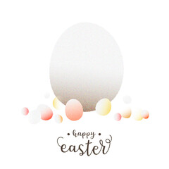 イースター復活祭　Happy Easter パステルカラーの卵　コピースペースのあるカード　ベクターイラスト