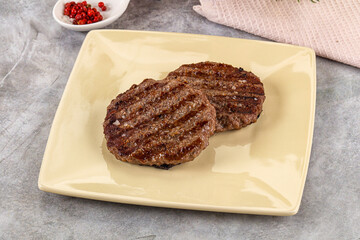 Grilled beef burger cutlet minced meat