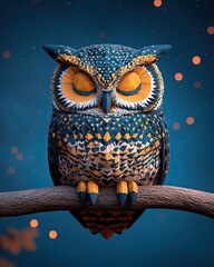 Low poly owl illustration, stunning low poly owl geometric art, polygonal low poly owl portrait, geometric animal portraits
