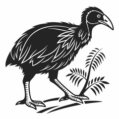 takahe black silhouette icon vector